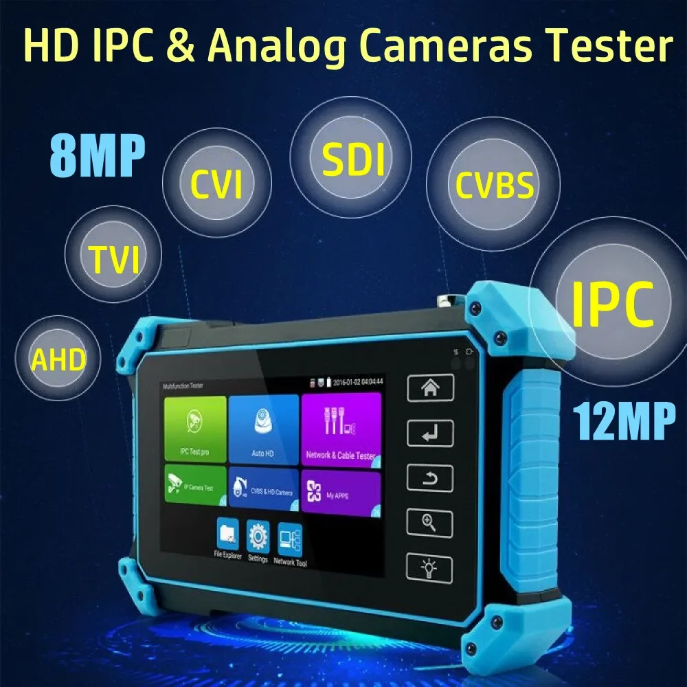 4K CCTV camera tester ipc poe 8MP AHD TVI CVI Tester HDMI Input cable tracer RJ45 cable TDR test Rapid ONVIF cctv tester tool