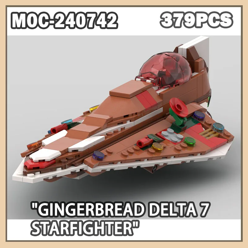 

MOC-240742 Gingerbread Space War Movie Series Building Blocks Creative Starfighter Gift Klocki Gingerbread Space Fighter 379P