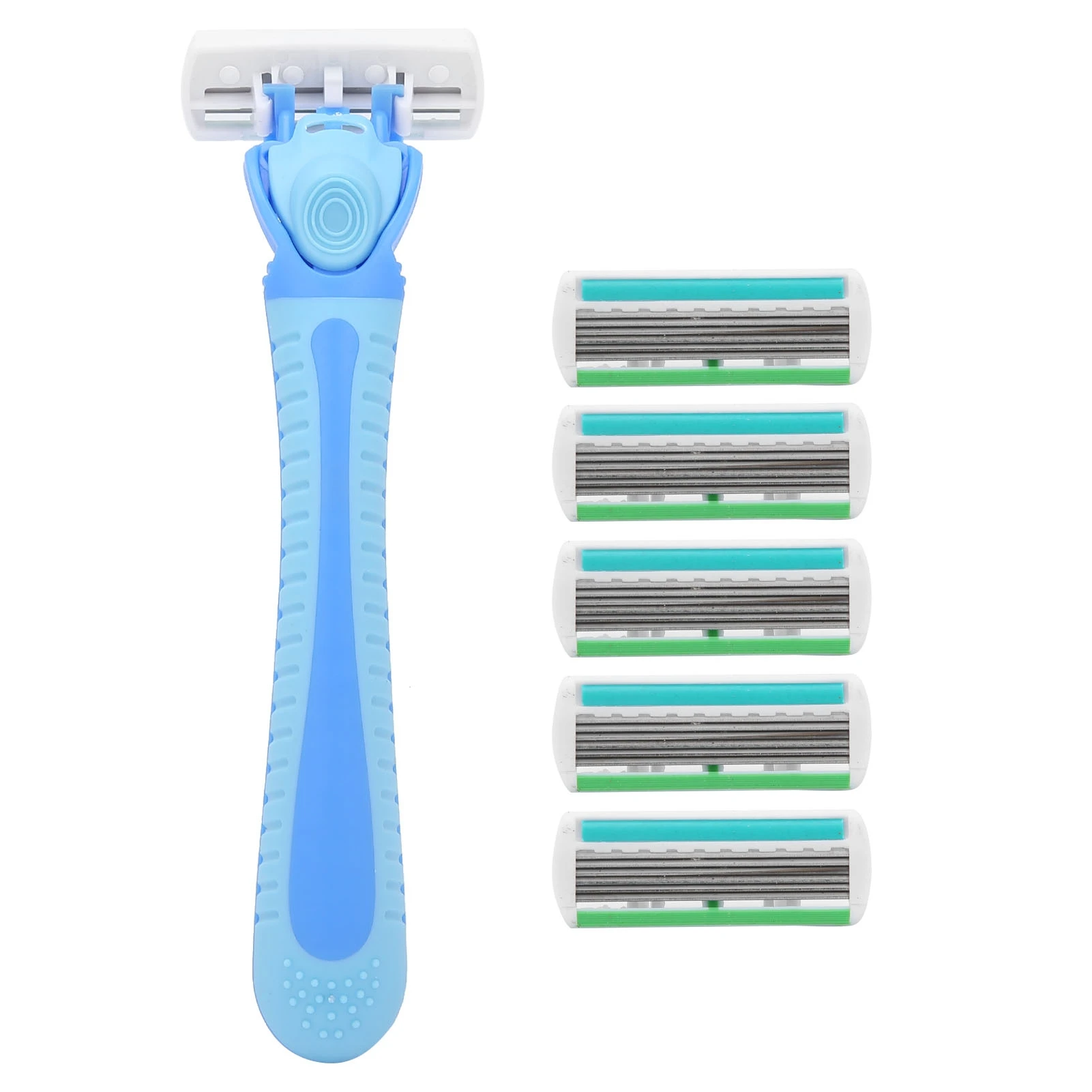 Men Manual Shaver Razor Portable Body Hair Trimmer Shaver with Cutter Head (Blue)