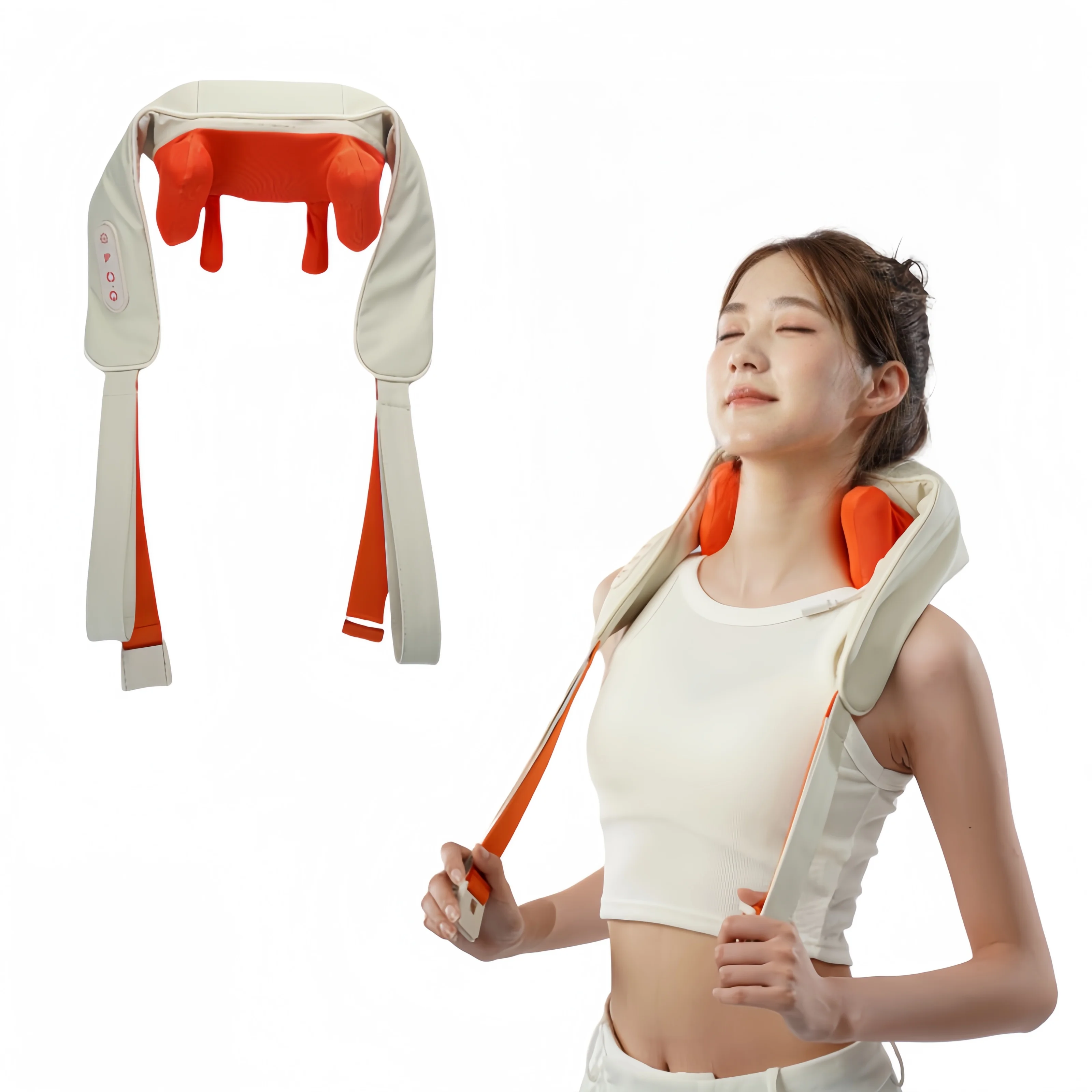 New Portable Mini Relaxer Dredge Kneading Smart Electric Wrap Heated Trapezius Muscle Neck Multifunctional Shiatsu Massage Shawl