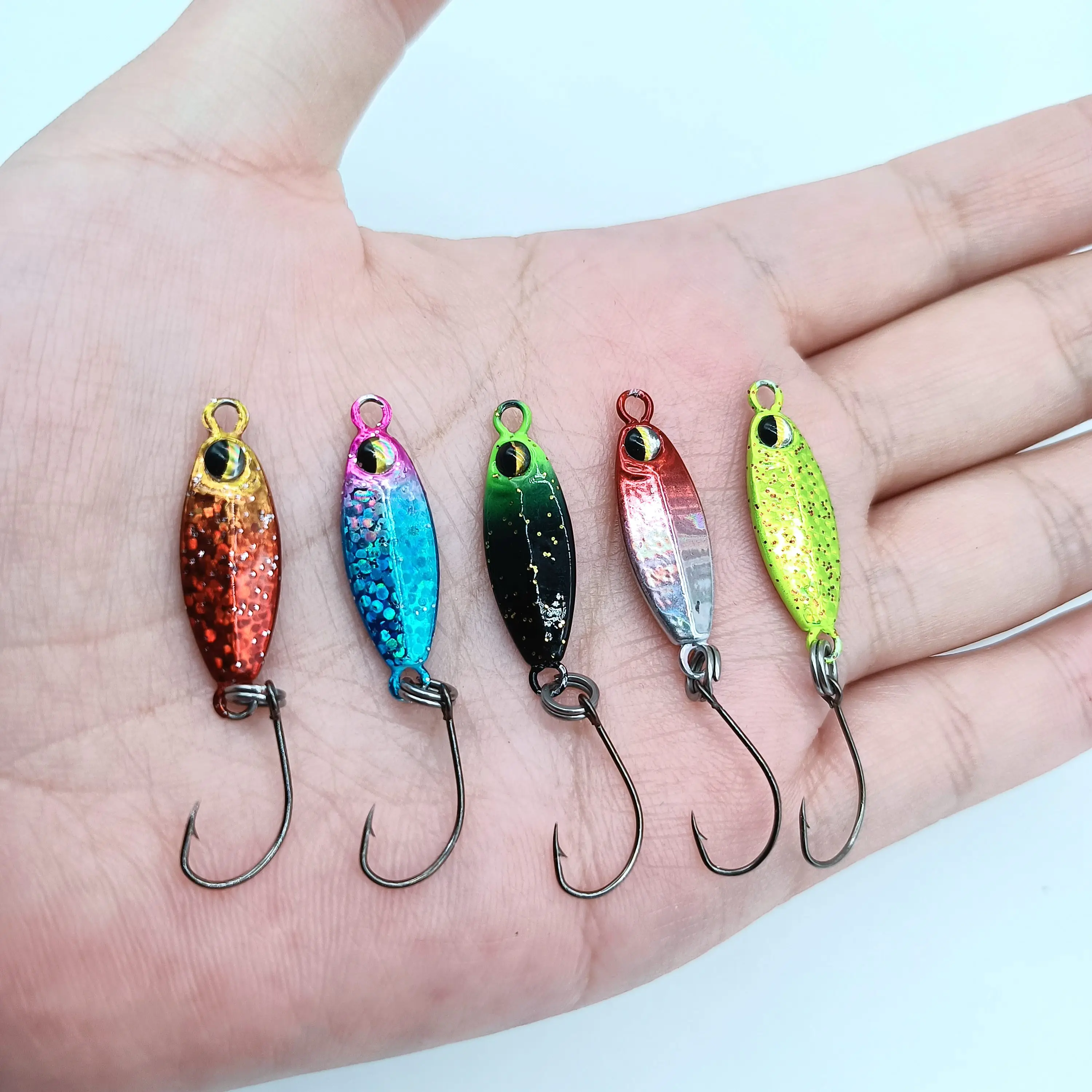 DUODUOYU 1PCS Mini Metal Jig Spoon Fishing Lure 3g/5g Fish Small Fish With Single Hook Sea Bass Fishing Lure