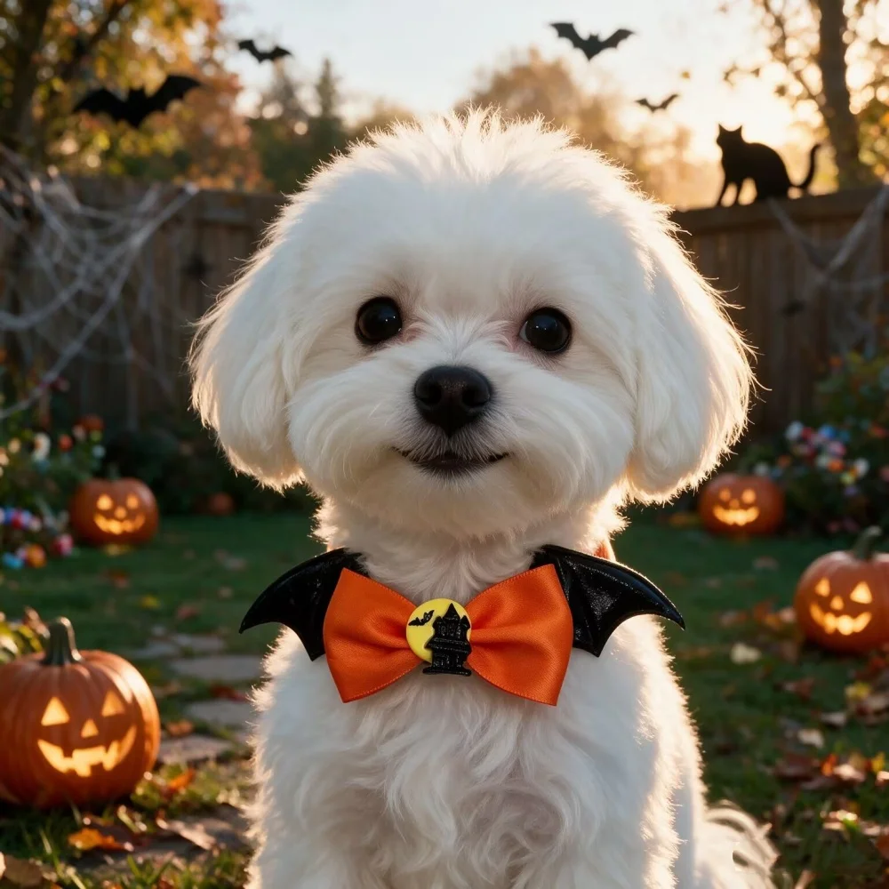 30/50 Stück Flügelförmige Halloween-Schleifen für kleine Hunde – Verstellbare Haustierschleifen für Hunde und Katzen – Detail 9