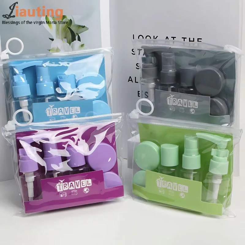 Set di 6 bottiglie da viaggio, contenitori ricaricabili a prova di perdite, per cosmetici, lozioni, crema, liquidi, articoli da toeletta