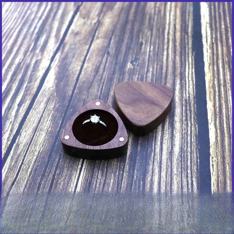For  Triangle Wooden Box Storage Box Solid Wood Black Walnut Box