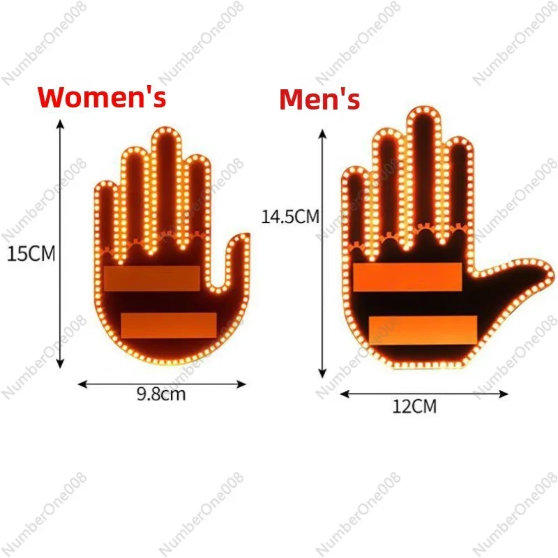 Fun Car Palm Expression Warning Light Nighttime Anti-Collision Safety Warning Light Creative Car Atmosphere Decorative Light