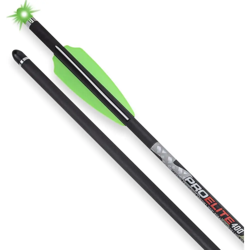 

Illuminated Pro Elite 400-20 Carbon Shafts, 3-Pack with Blaze Nock & High-Performance Tips & Bushing - Suitable for Target and H