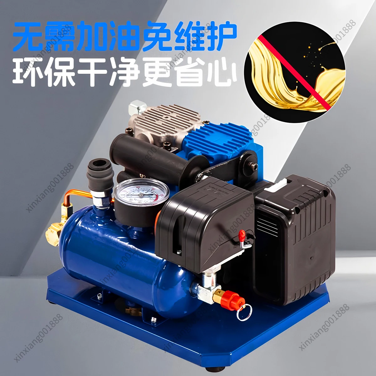 Brushless Lithium - Battery Air Compressor Mini Portable Air Pump Special for Woodworking Nail Gun Oil - Free Maintenance
