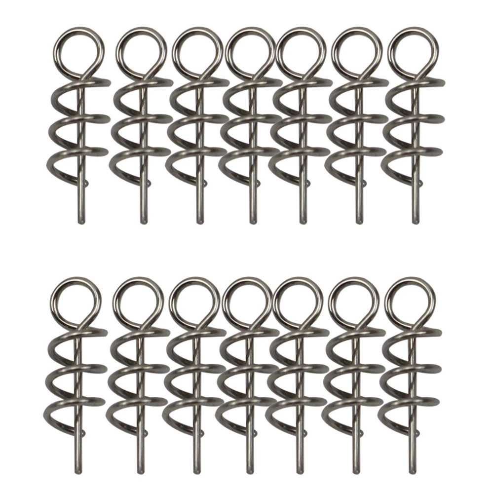 20 50 100pcs 15mm Fishing Spring Clip Crank Hooks Spring Lock Pin Crank Hook Swivels&Snap Fishing Bait Connector Accessories