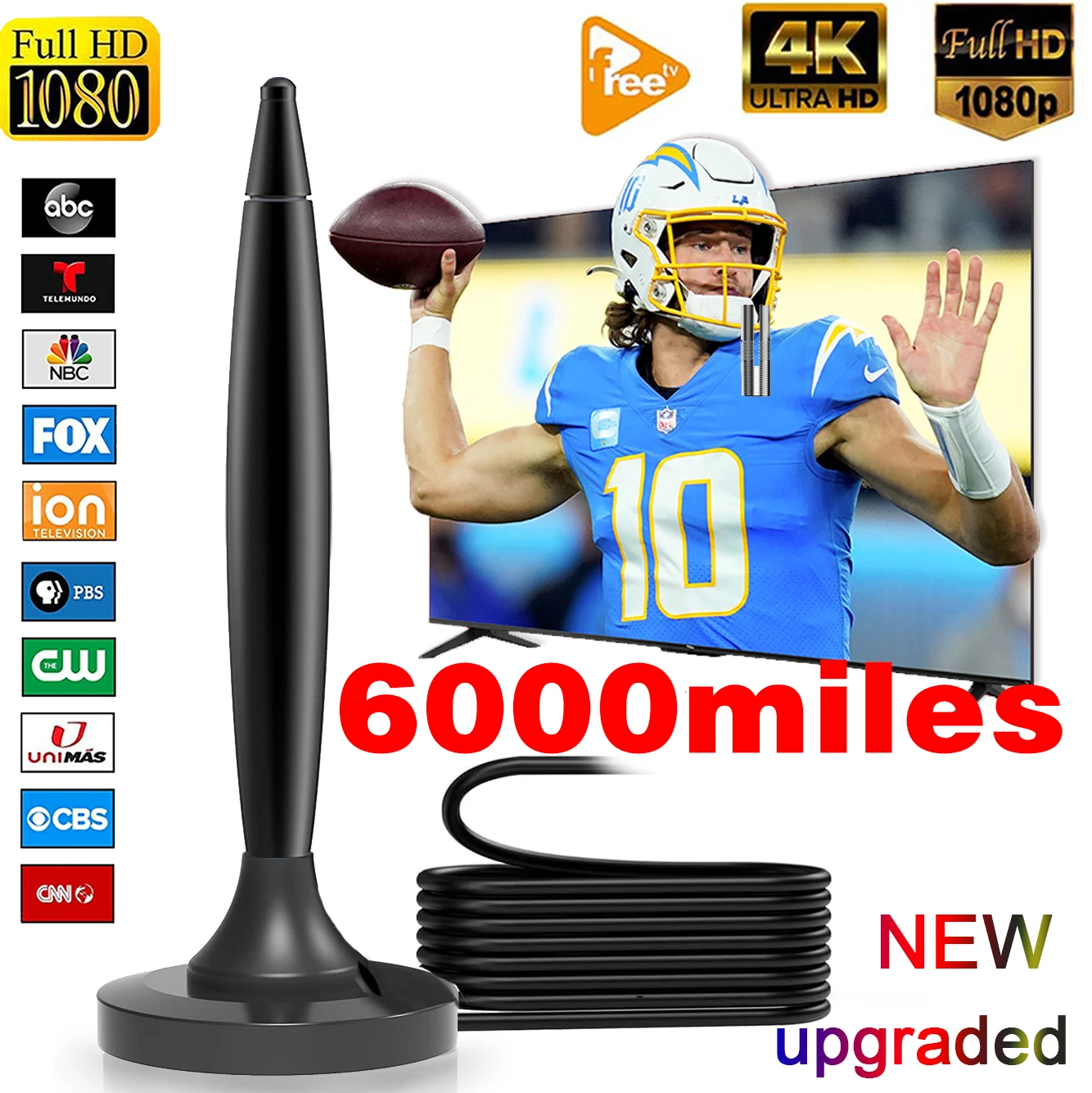 Antenna TV Digital HD Indoor outdoor Support 4K 1080p Free Local Channels Signal Booster Amplifier for car RV Smart TV Aerial