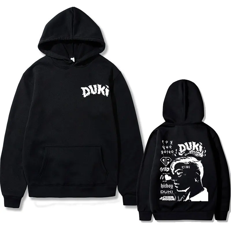 Rapper Duki Music Album Cover Graphic Hoodie Men Women Hip Hop Fashion Vintage Pullover Tracksuit Male Fleece Oversized Hoodies