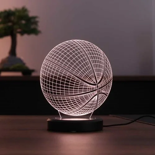 Basketball Ball LED Table Lamp Black Base