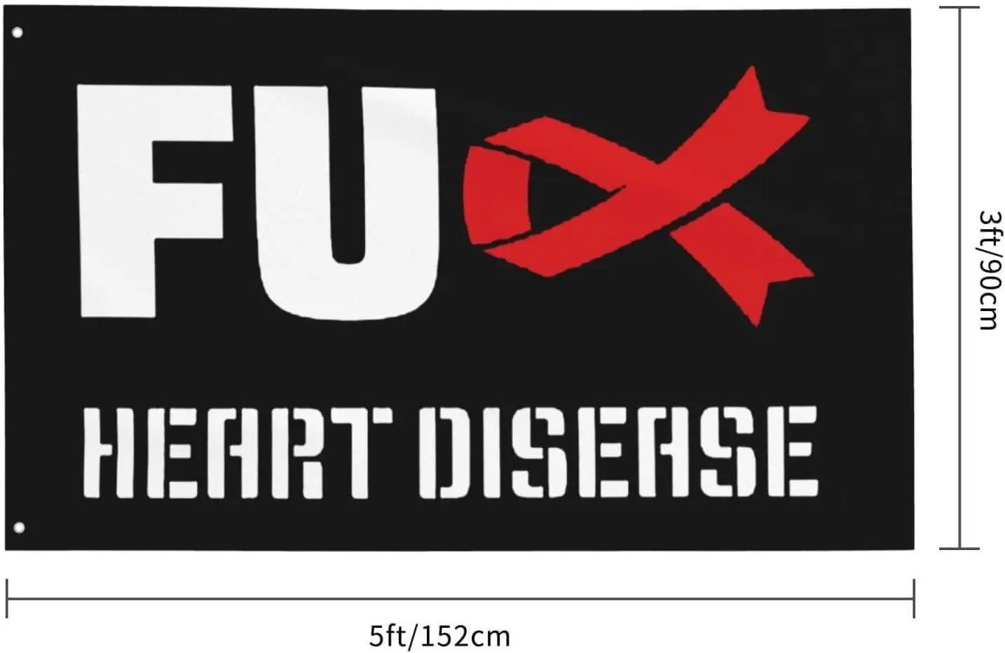 Flagnshow 100% Polyester Heart Disease Awareness Flag