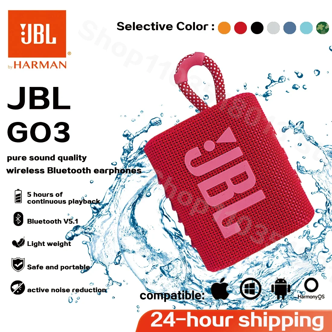 Original JBL GO 3 Wireless Bluetooth Speaker Portable Waterproof Speaker Outdoor Speakers Sports Bass party Speaker JBL GO3