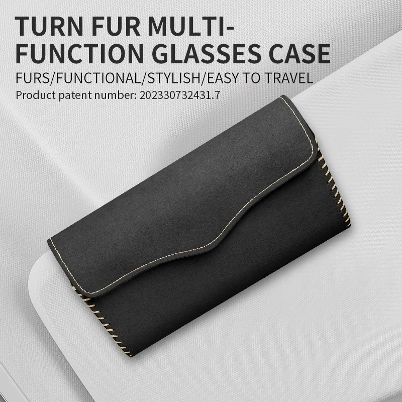 

Car flip fur multi-functional glasses case visor Car glasses case Car glasses clip sunglasses storage rack car accessories
