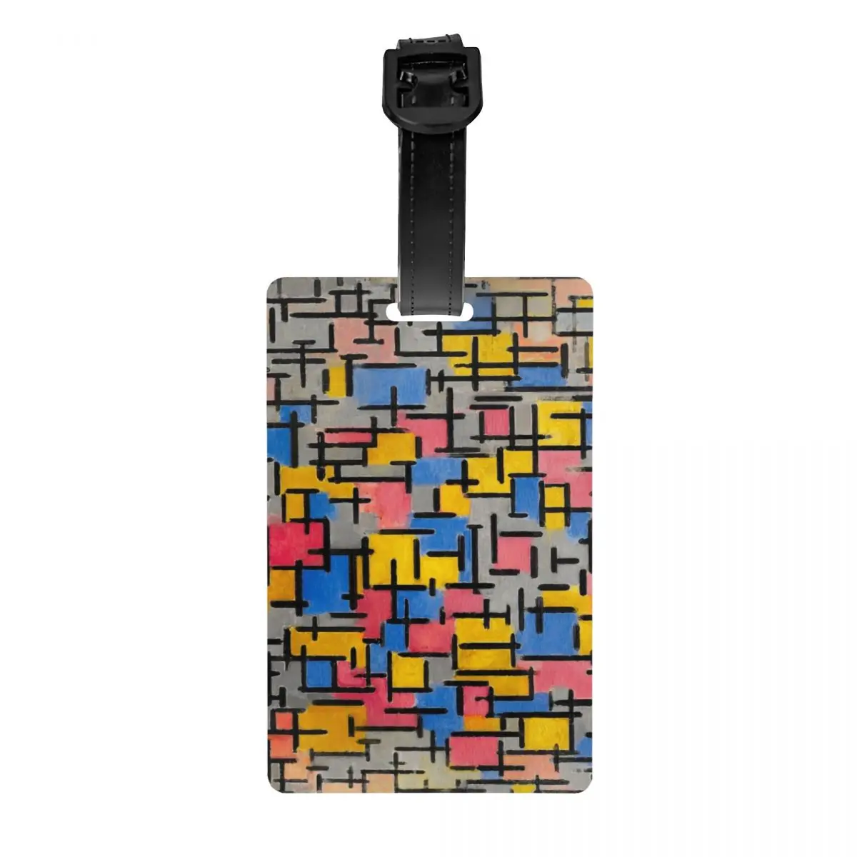 Composition By Piet Mondrian Luggage Tag for Suitcases Cute De Stijl Abstract Art Baggage Tags Privacy Cover Name ID Card