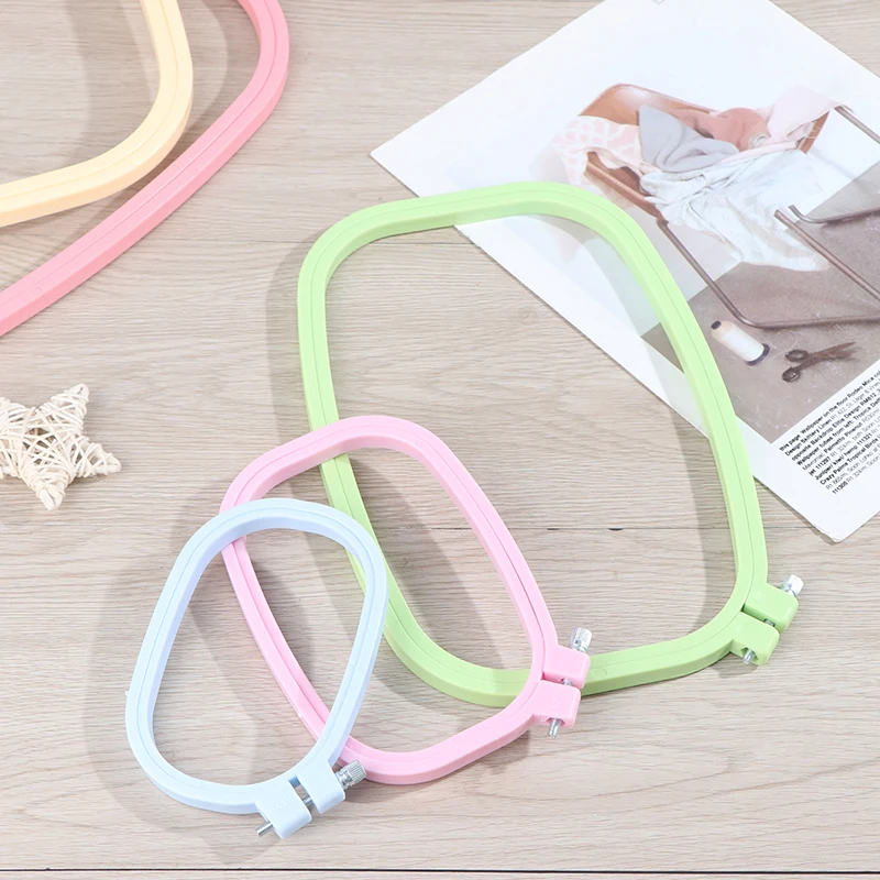 5 Size Plastic DIY Embroidery Hoops Square Shape Cross Stitch Hoops Frame Ring