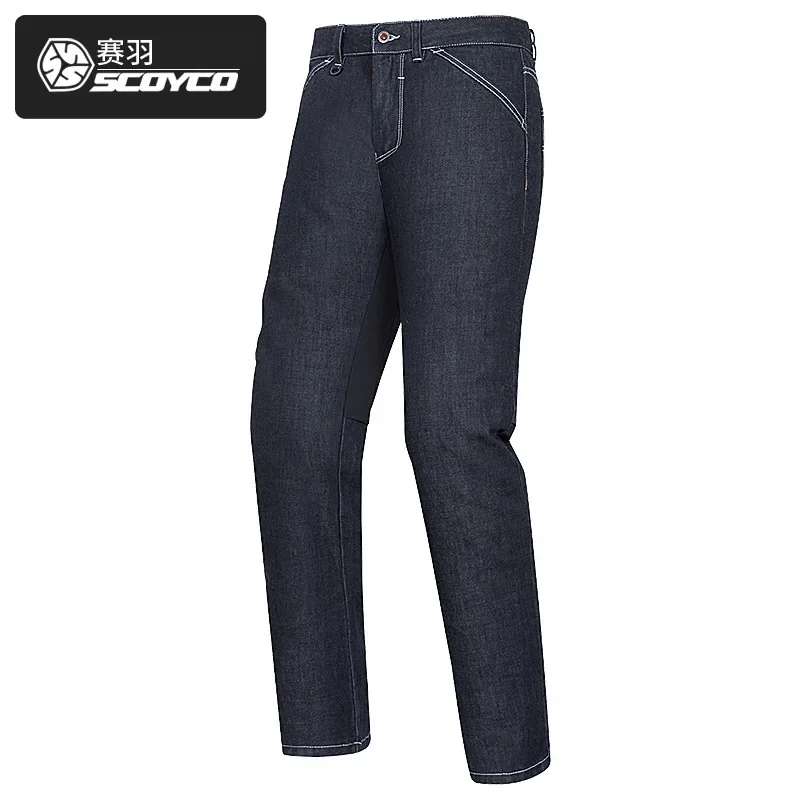 Saiyu Motorcycle Jeans Cargo Pants Men Retro Wear-resistant Anti-drop Locomotive Riding Knight Racing Pants Summer