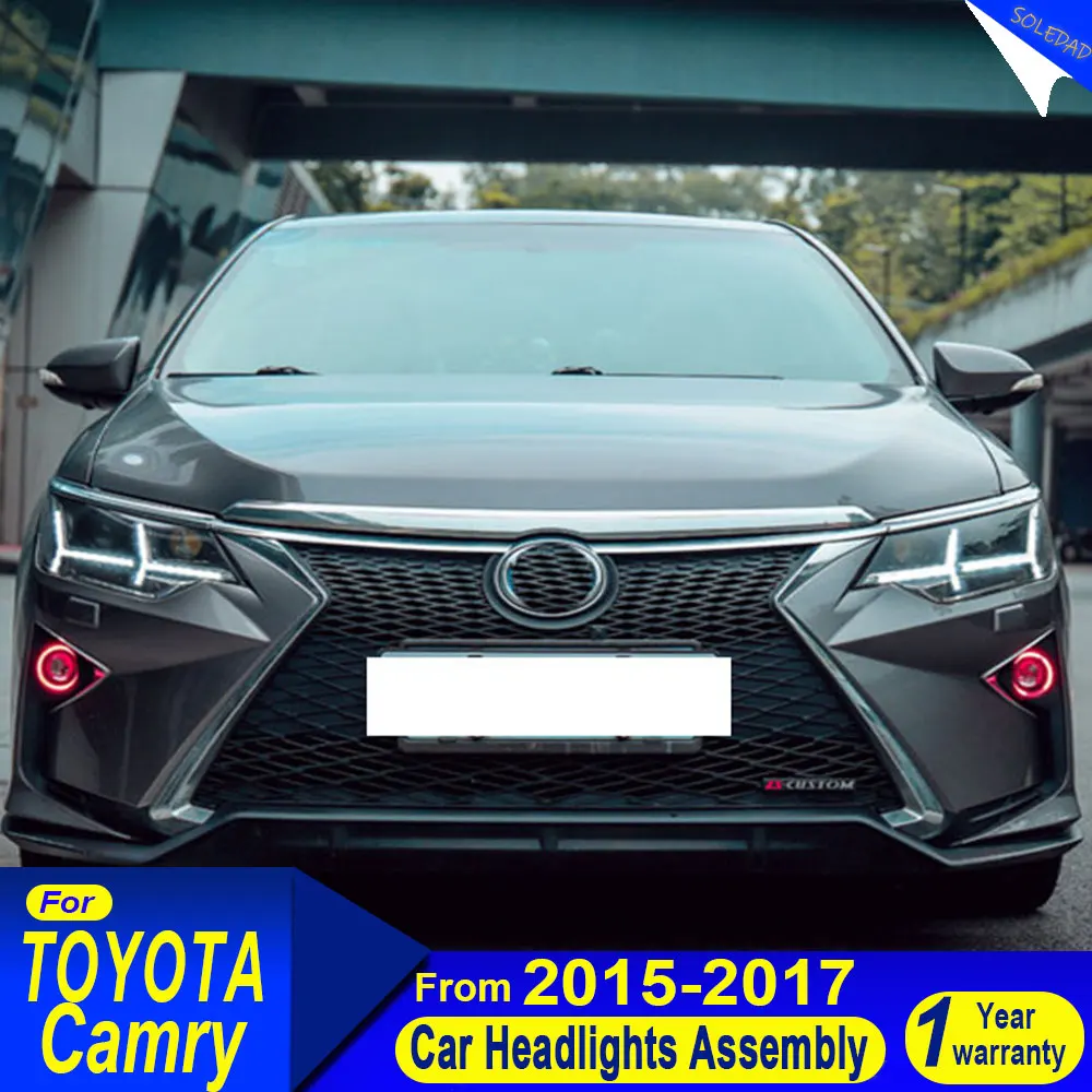 2pcs Car headlights for Toyota Camry Head Light 2015-2017 Toyota Camry New Headlight Camry Headlamp DRL Turn Signal High Beam