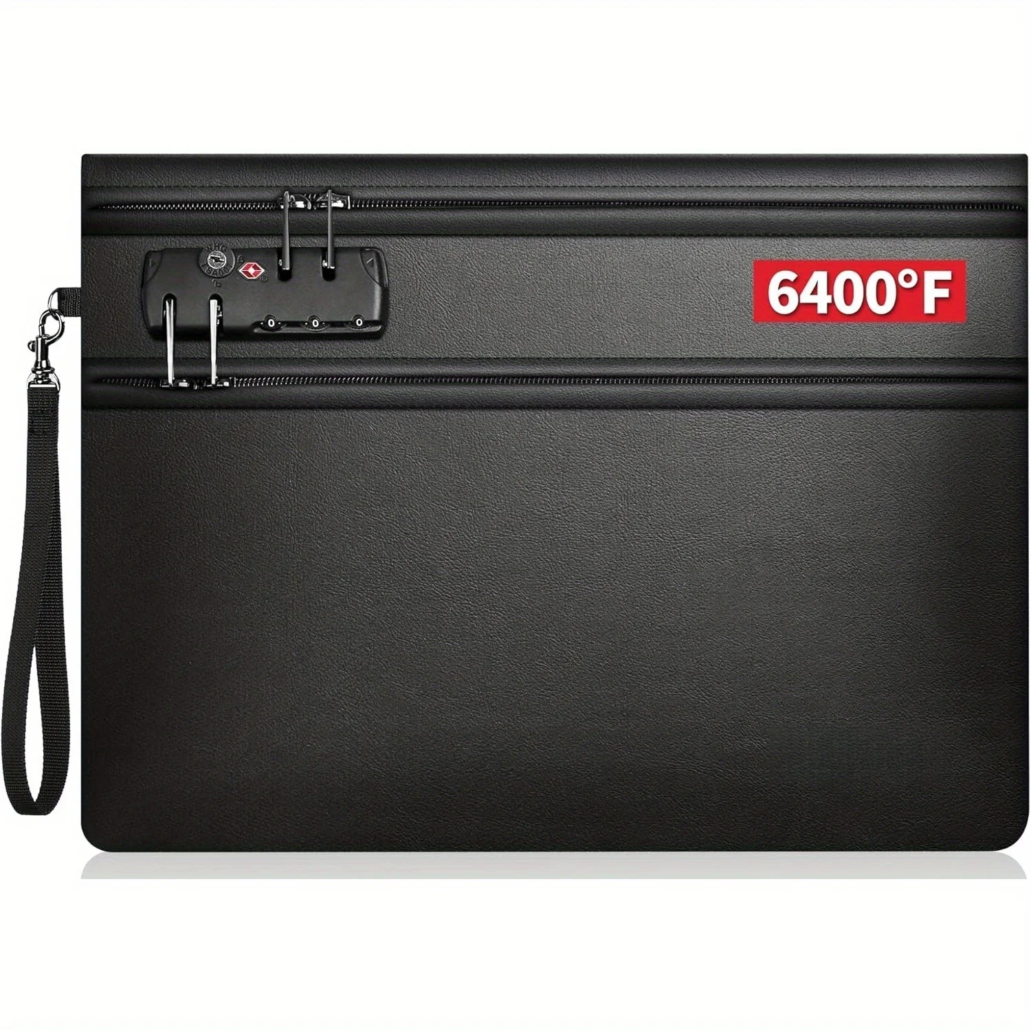

6400℉ Waterproof Fireproof File Bag With Lock Multi Pocket File Briefcase Safe Bags Insulated Document Passport Safety Handbag
