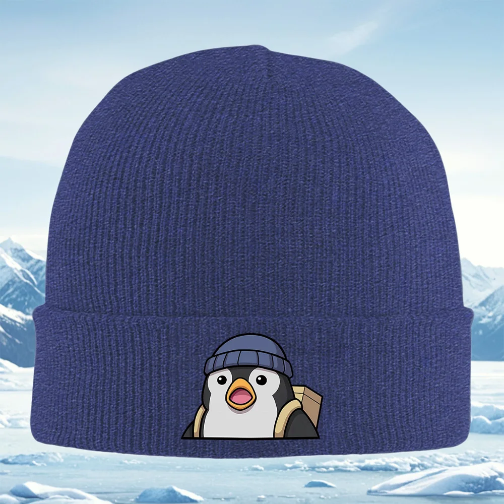 Pingüino usando sombrero cara sorprendida hombres mujeres Unisex sombrero de punto gorro Jersey gorra invierno térmico cálido Na