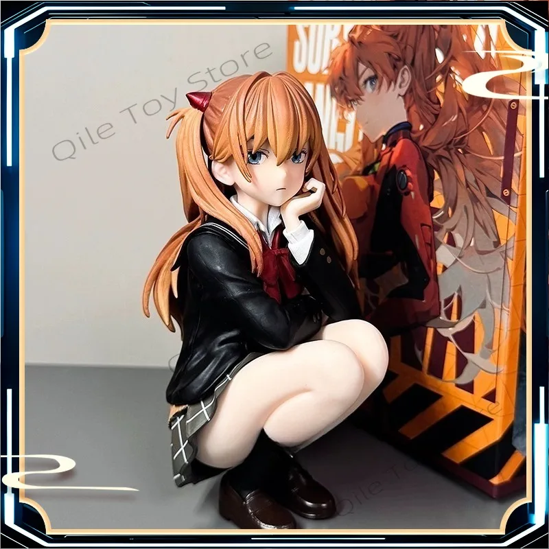 

В наличии Academy Style Squatting Asuka Рисунок 2D Красивая Девушка Аниме Модель Настольное Шасси Орнамент Подарок