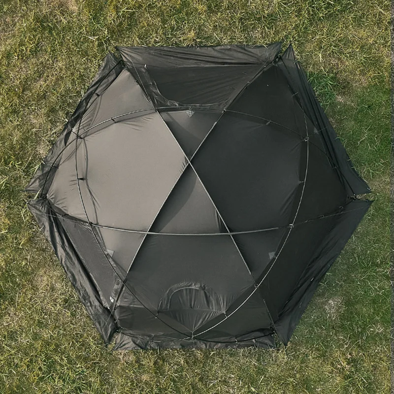 Semi stand up spherical tent outdoor portable rainproof thickened spherical tent large blackened commander dome tent