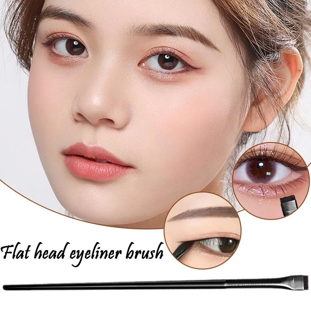 Makeup Brushes Angled Thin Eyebrow Brush Flat Fine Eyeliner Brush Professional Liner Brow Beauty Make Up Tool for women B4W4