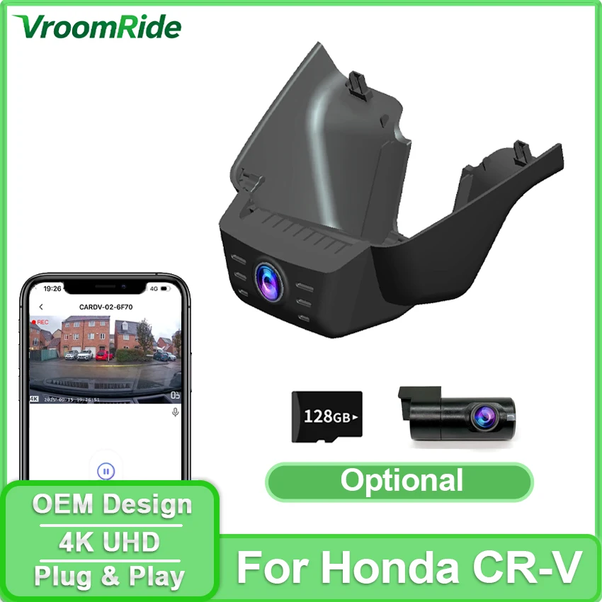 

Автомобильный видеорегистратор с Wi-Fi, Plug and Play, в оригинальном стиле для Honda CR-V CRV CR V Breeze RS 2023 2024 2025 2026