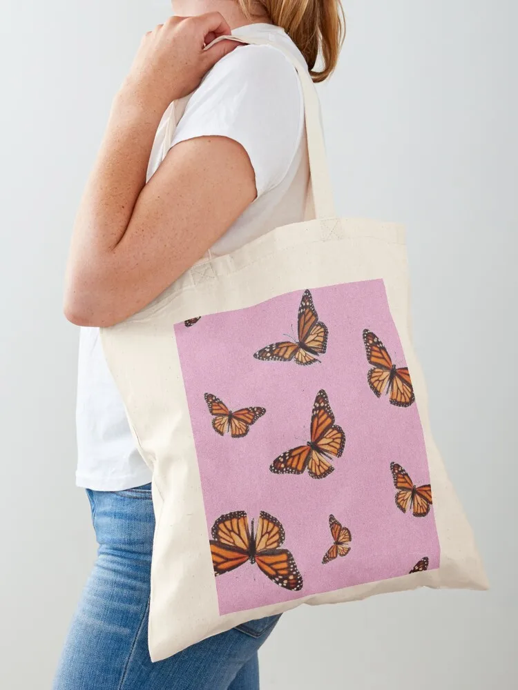 

Pink Butterfly Tote Bag women bag Women's tote bag shopper woman university shopper