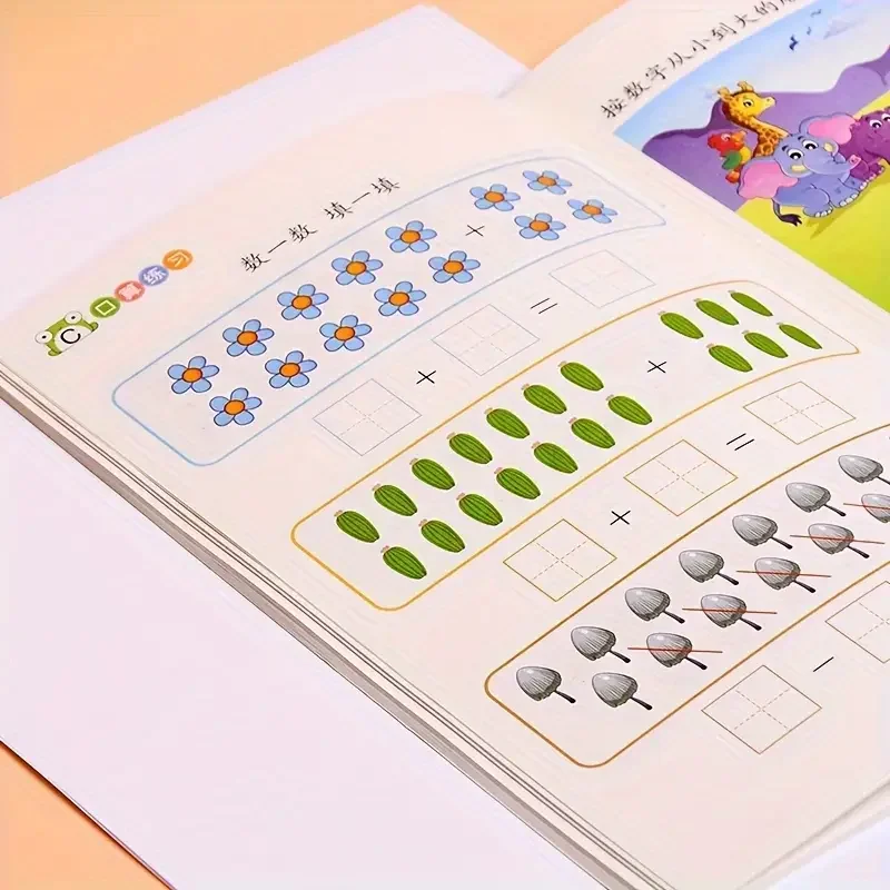 4 Books Math Preschool Addition/Subtraction Number Copybook Kid ToysHandWriting Educational For Children Exercise Practice Book