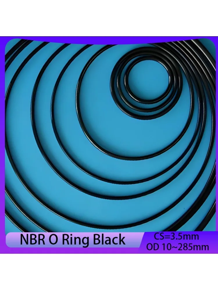 Joint torique NBR en caoutchouc Nitrile, rond de Type O, résistant à la Corrosion et à l'huile, rondelle d'étanchéité, épaisseur noire CS3.5mm OD10 ~ 285mm