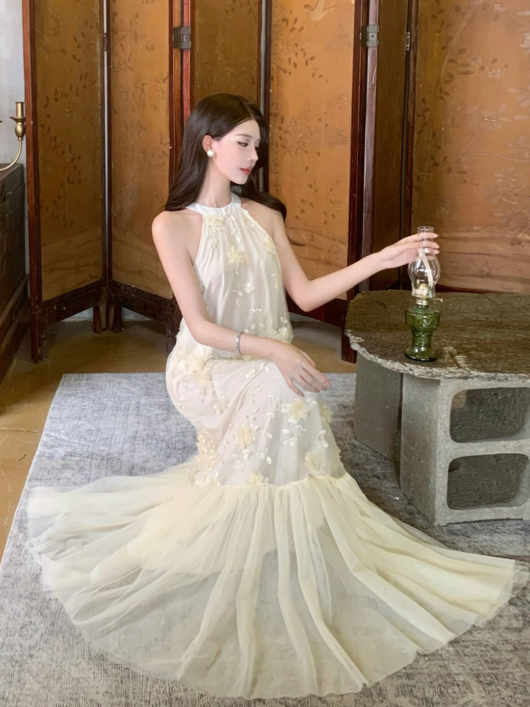 Jupe féerique blanche romantique, robe d'été pour Photo de plage, parfaite, douce, taille ample, Me Ne Hanging Princ Dr, respirante