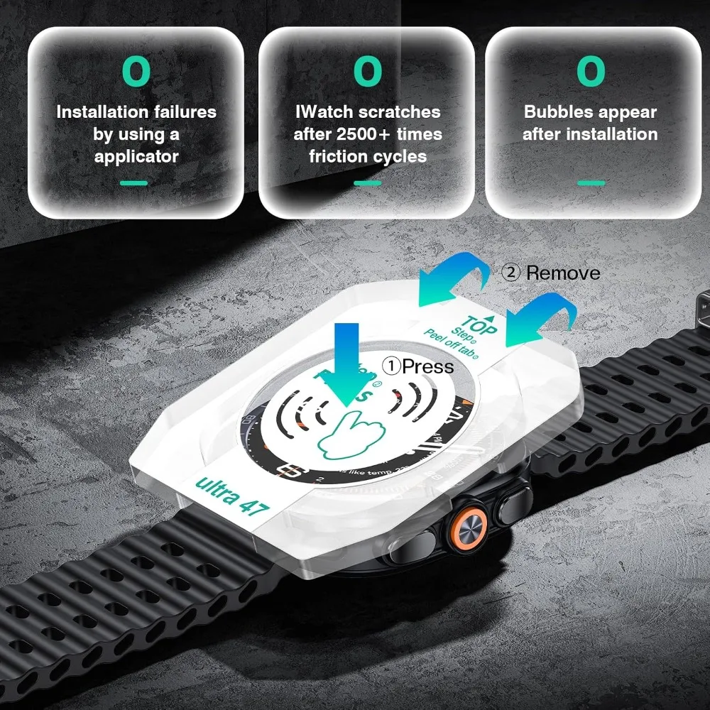 2PCS Tempered Glass For Samsung Galaxy Watch Ultra2 47mm Cover Anti-Scratch Screen Protector for With Tool Easy Install Kit