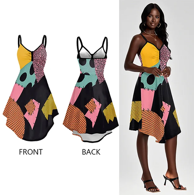 Nouvelle jupe de fête pour femme adulte, déguisement Sally, film Cosplay, combinaison gothique effrayante, jeu de rôle, Costumes de carnaval d'halloween