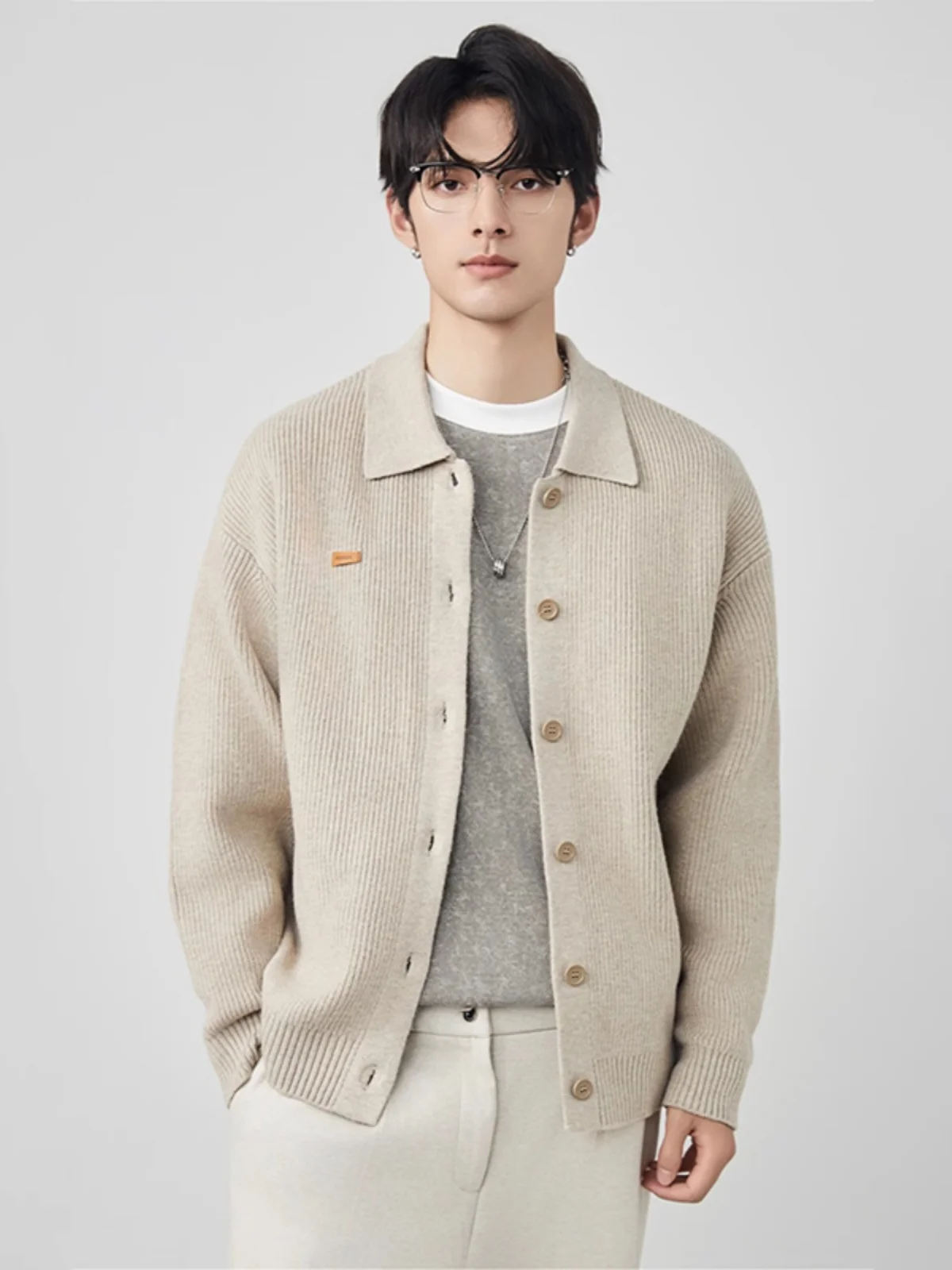 

High-End Japanese Sle Lazy Sweater Cardigan Men's Loose Casual Knitted irt Autumn Winter New Arrival Youth Vitali Sle