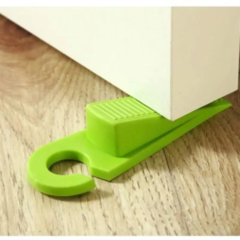 Punch Free Door Stopper Can Be Hang Windproof Door Stopper Surface Stripe Design Home Bedroom Office Door Stop Safety Card