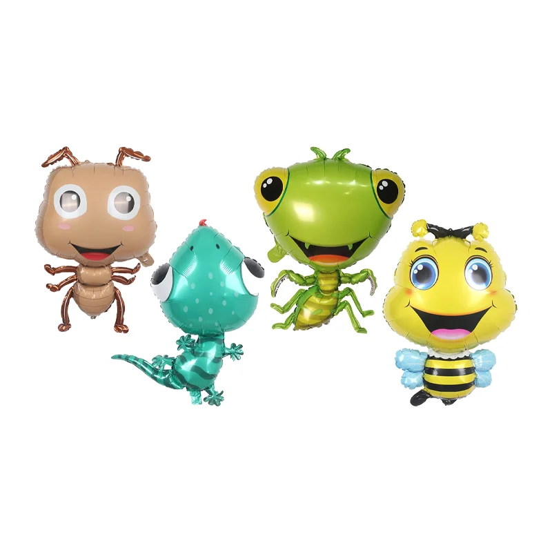 Globos de aluminio de dibujos animados para niños, decoración de fiesta de cumpleaños, Serie de insectos, insectos, hormiga, abeja, Mantis, lagarto, regalo para Baby Shower