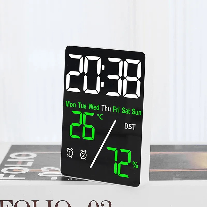 Alarm Clock Multifunctional Electronic Clocks Temperature And Humidity Digital Watch With Date Table Home Bedroom  Decoration