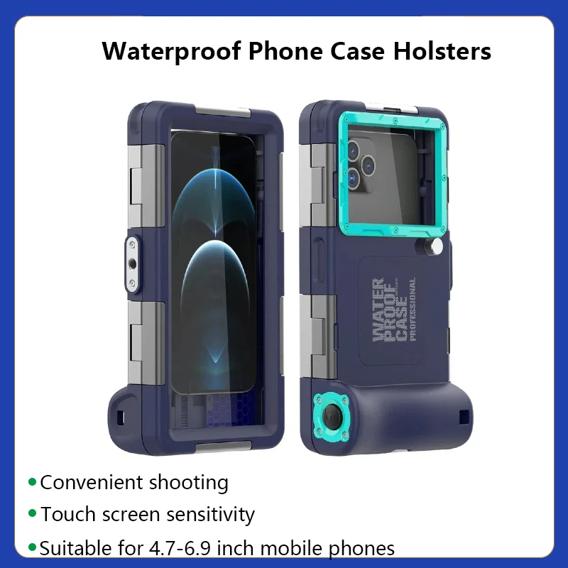 

Waterproof Phone Case Holsters 15m Diving Swimming Premium Protective Housing with Lanyard For iPhone Samsung Xiaomi 6.8" Phone