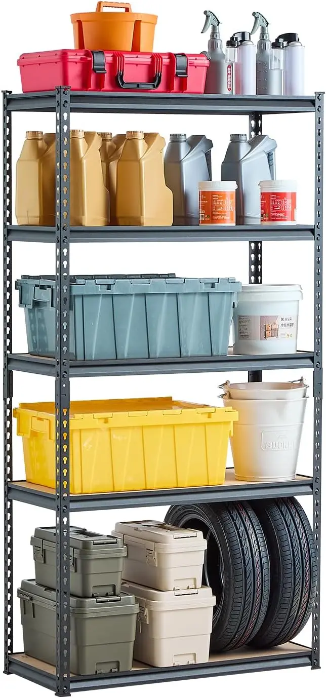 

Heavy Duty Storage Shelves 2000 lbs 5-Tier Adjustable Metal Shelving Unit with Quick-Height Adjustment for Garage Warehouse
