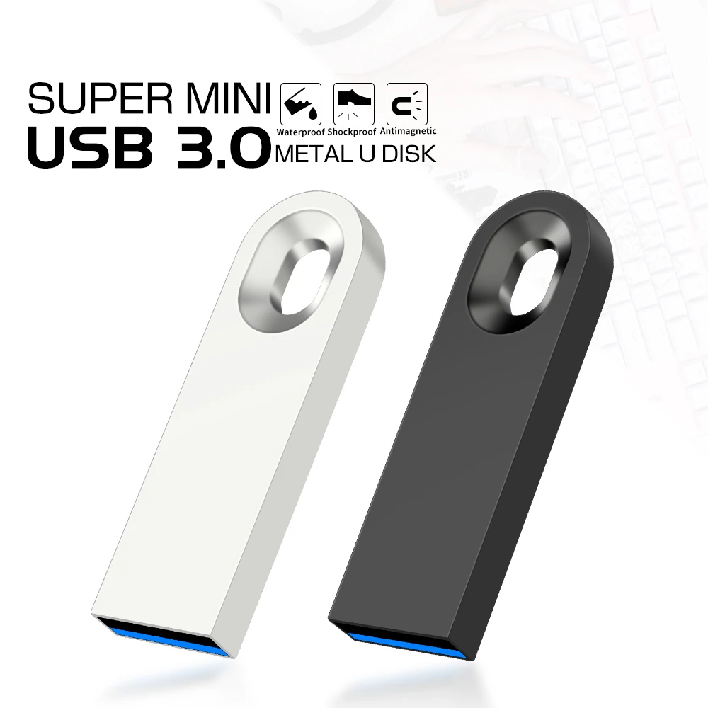 

Мини-металлический флэш-накопитель USB3.0, 16 ГБ, 32 ГБ, 64 ГБ, 128 ГБ, USB 3,0, серебристый металлический флэш-накопитель, флэш-накопитель Cle USB