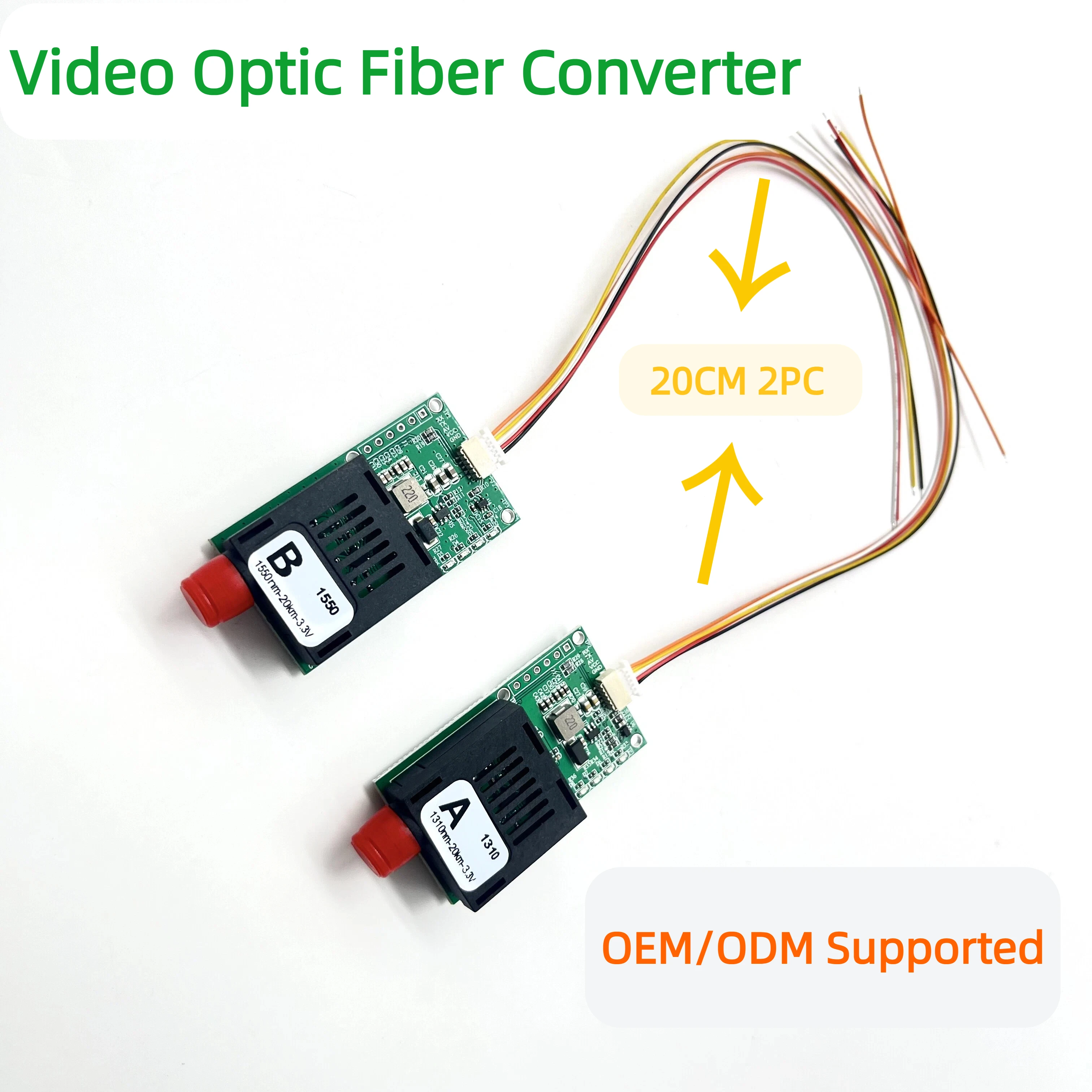 

SingleMode Single Fiber Converter, FC, UPC, TX, RX, 1 Channel Video, UART, TTL, SBUS to Optic Controller, 0-20km,5.5V-26V