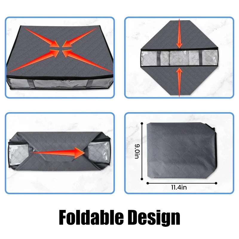 1/3/5PCS Clothes Storage Bag Blanket Packing Bag Foldable Nonwoven Storage Bag Underbed Clothes Organizer Dustproof Storage Bag