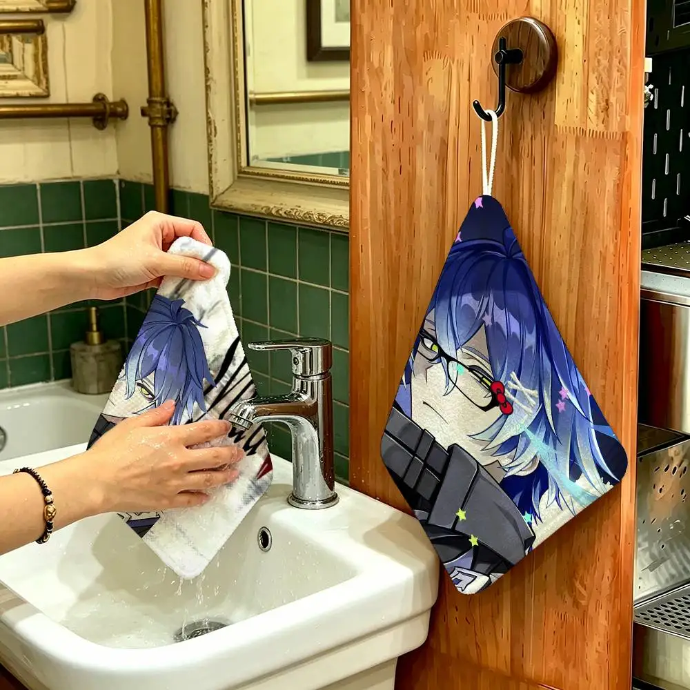 

Cute Funny Genshin Impact Flins Hanging Polyester Cotton Towel, Reusable Hand Wiping Cloth, Wear Resistant for Home Kitchen Sink