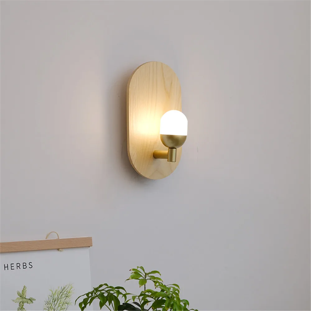 

Nordic Interior Wall Light Modern Wood Sconce For Living Room Bedroom Bedside Kitchen LED Wall Lamp Home Decor Fixture Luminaria