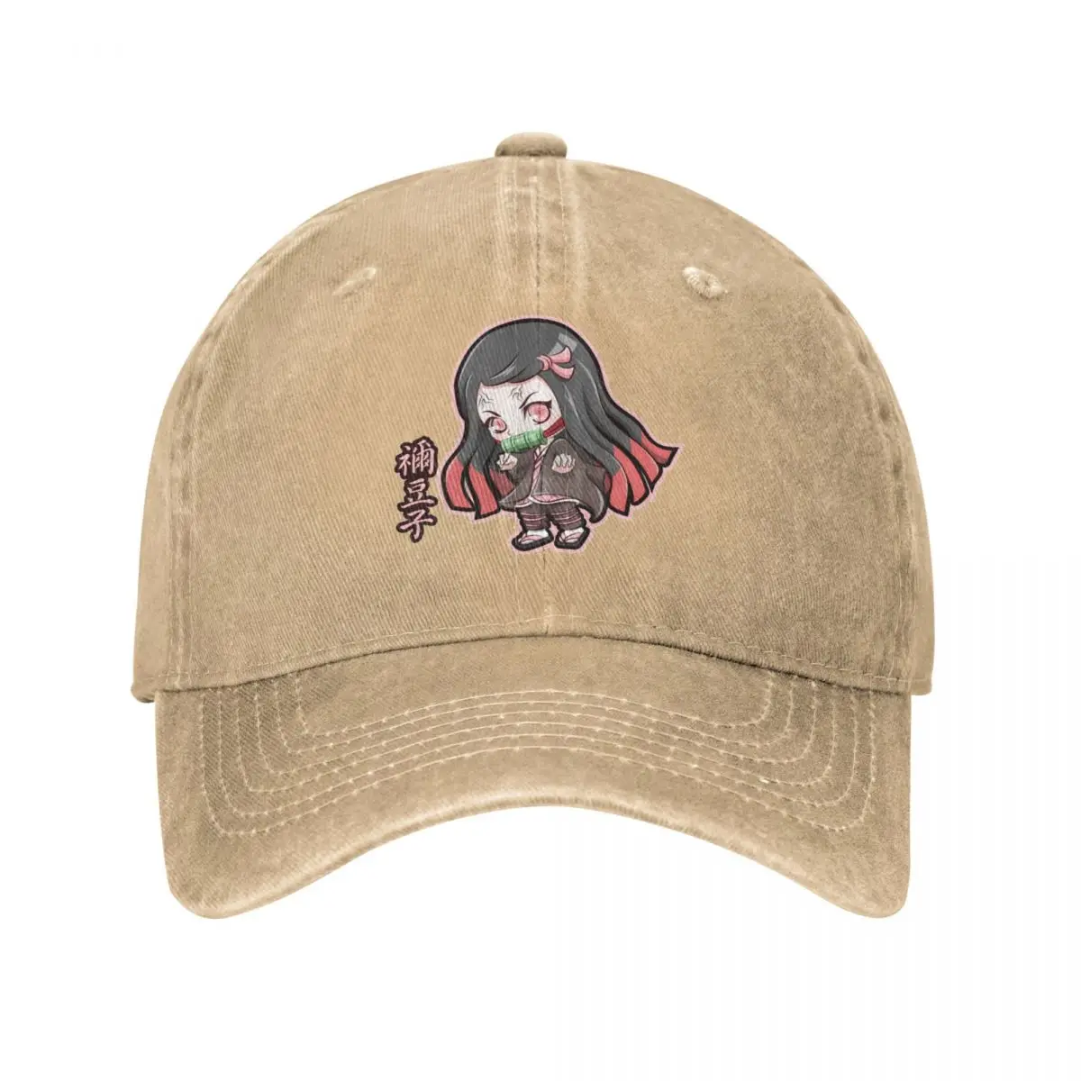 Cute Nezuko Baseball Cap Retro Distressed Washed Demon Slayer Kimetsu No Yaiba Headwear Men Women Outdoor Workouts Hats Cap