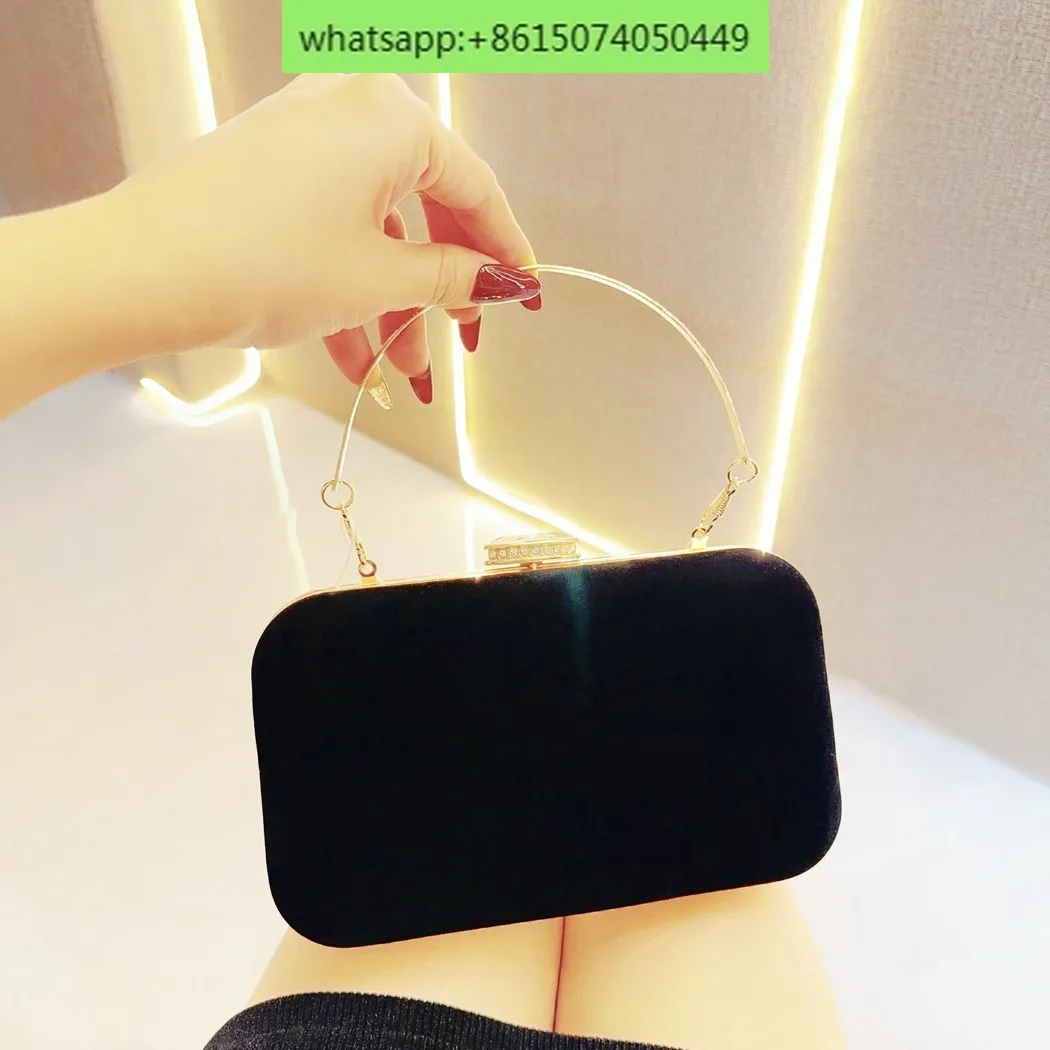 High-end evening dress, clutch bag, diamond velvet bread bag, celebrity with cheongsam, dinner bag girl