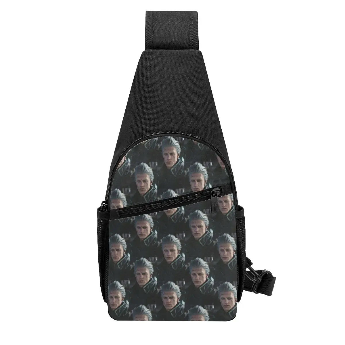 Vergil From The Devil May Cry Seri Chest Bag Men Sling Crossbody Backpack Chest Bag Travel Hiking Daypack Shoulder Bag