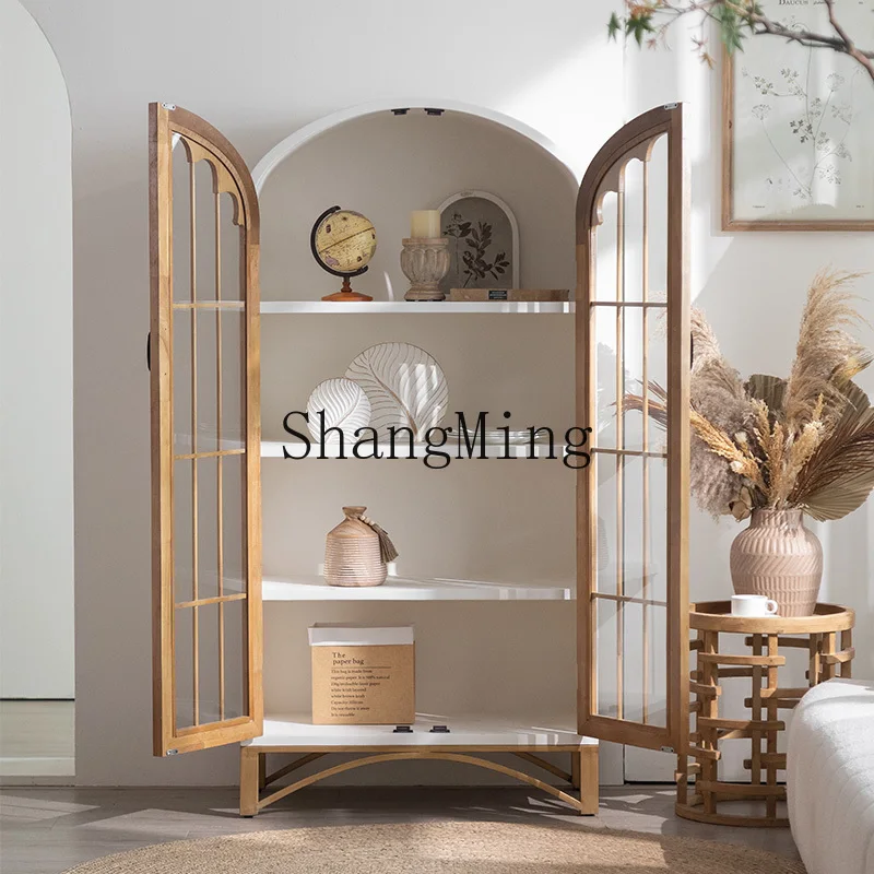 

FG living room wall locker old entrance cabinet retro solid wood dining side cabinet