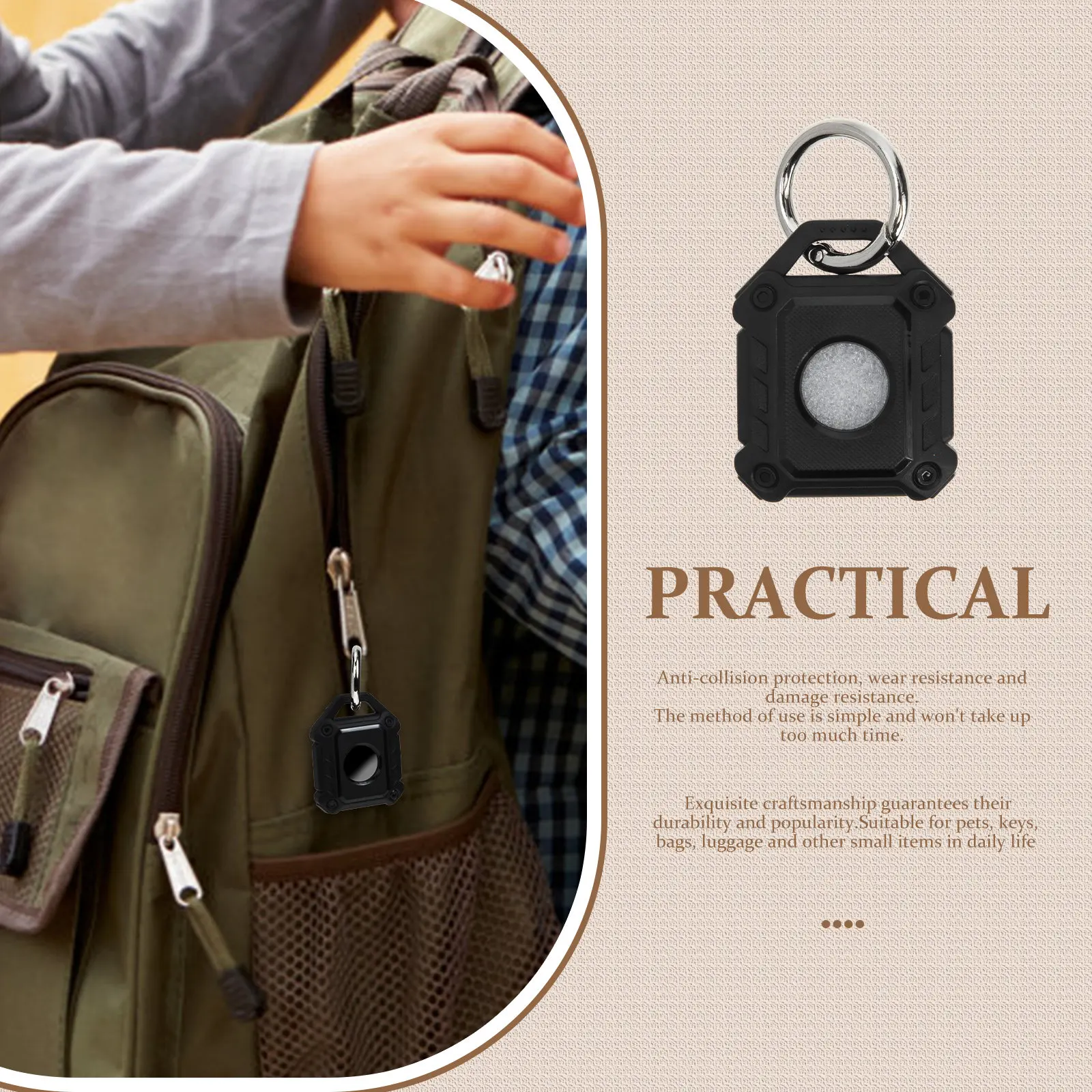 

Tpu Protective Cover for Shockproof Anti-Collision Lightweight Tracer Sleeve Reliable Case Portable Keychain